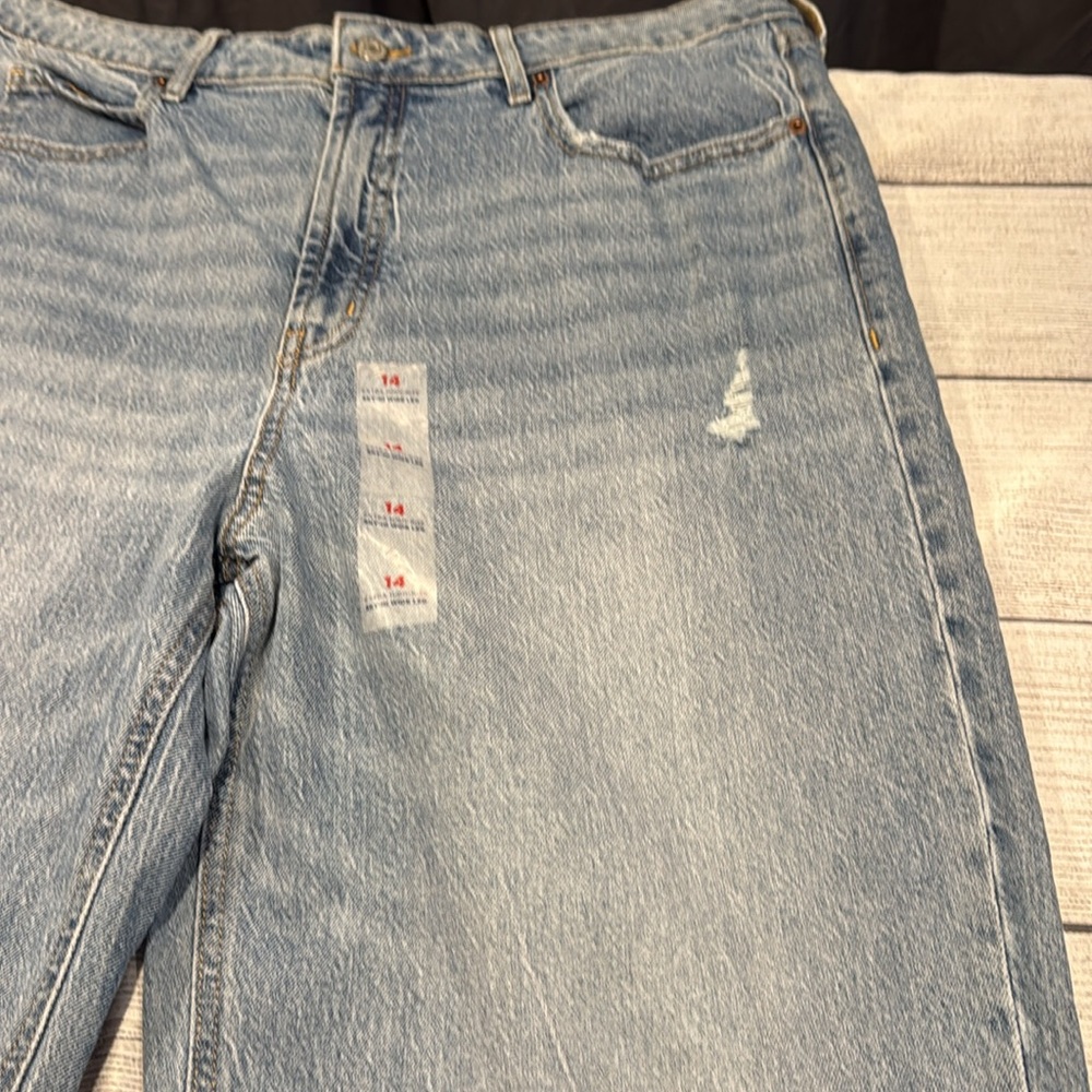 Women’s Old Navy Sky-Hi Wide Leg extra high rise jeans size 14 - Picture 9 of 15